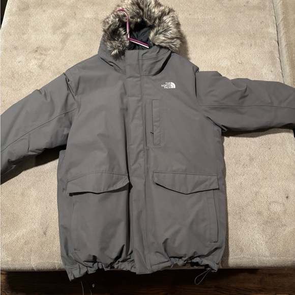 The North Face Gray Parka with Faux Fur Hood - Picture 5 of 6